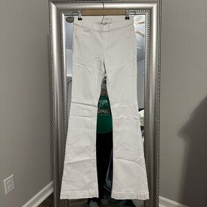 White Mid-Rise Flare Jeans, Small